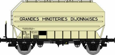 REE Modeles WB-327 - French 2pc Cereal Wagon Set  FRANGECO B ôGRANDES MINOTERIES DIJONNAISESö of the SNCF